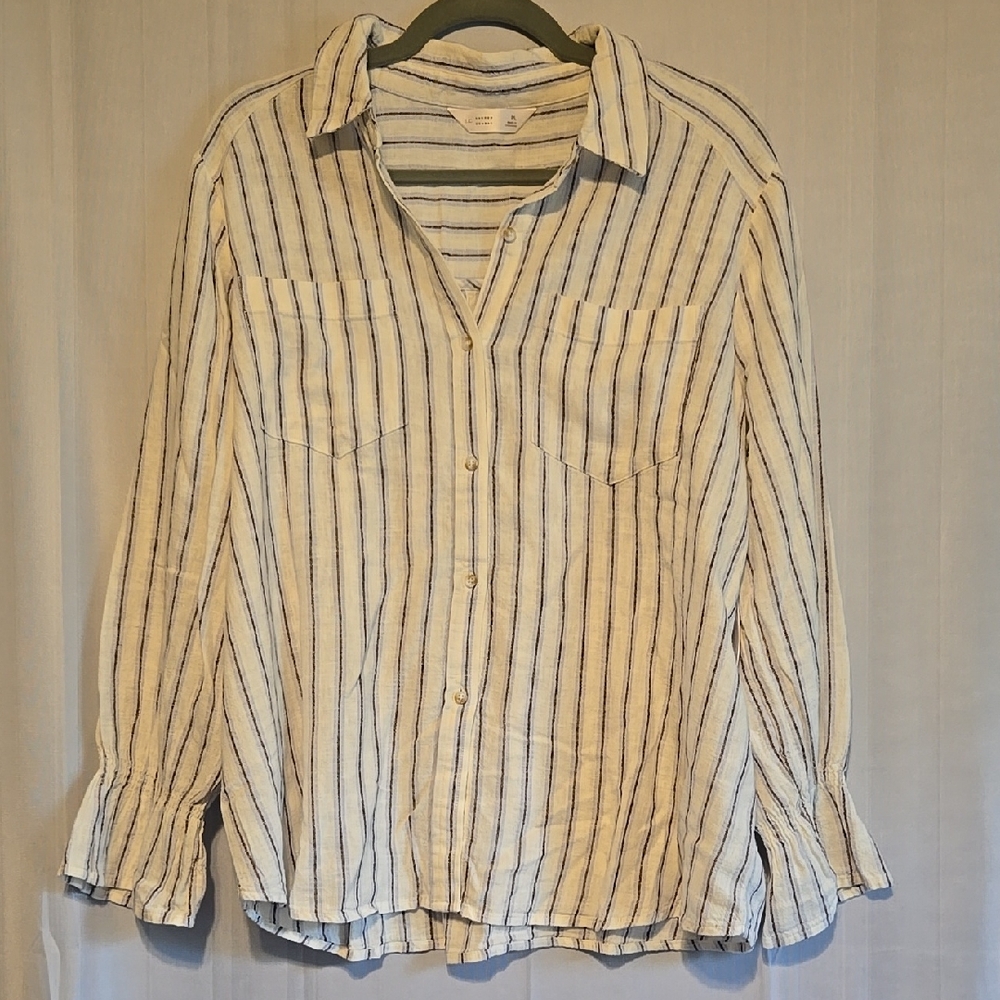 Lauren Conrad Striped Button-Up Shirt Size PL